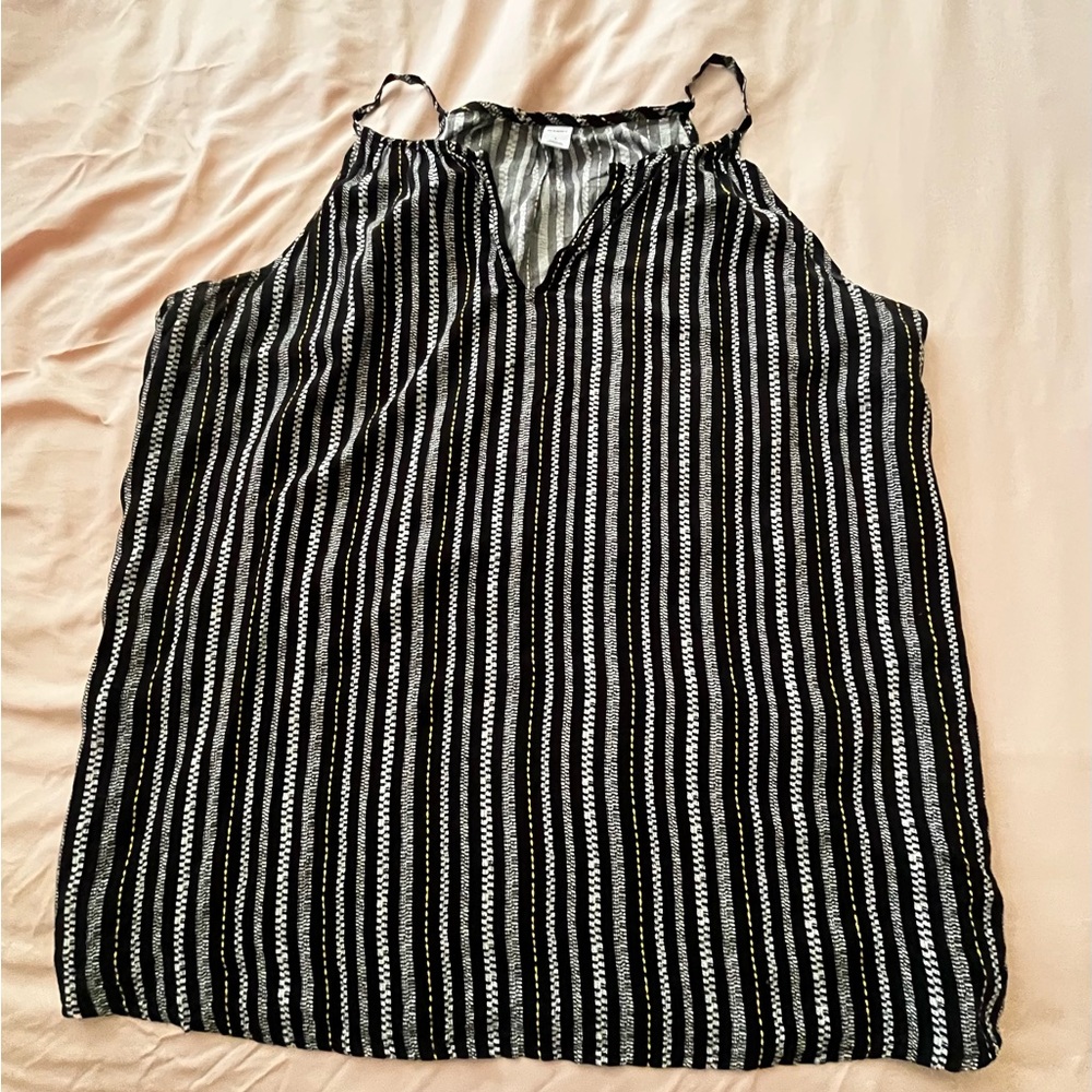 OldNavy Black, White and Yellow Striped Women's Top